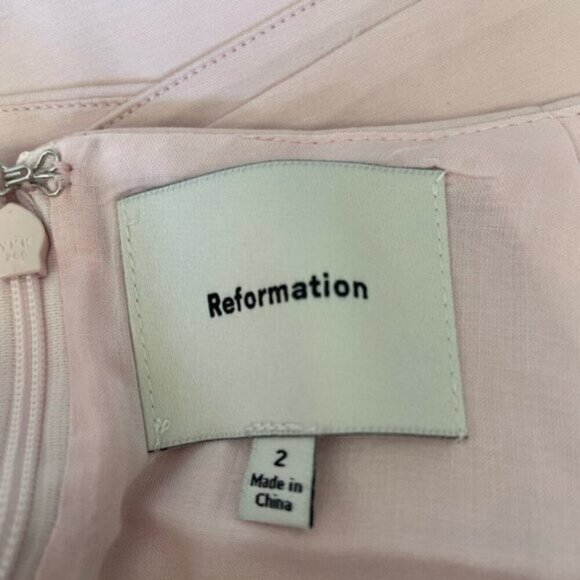 NEW Reformation Laguna Two Piece Matching Midi Set Cherry Blossom Pink US 2 UK 6 - Picture 12 of 14